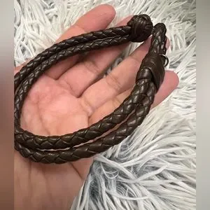 【BOTTEGA VENETA】 Intrecciato bracelet Brown★関税込 Bottega Veneta , Q.3 Intrecciato Bracelet in Dark Brown